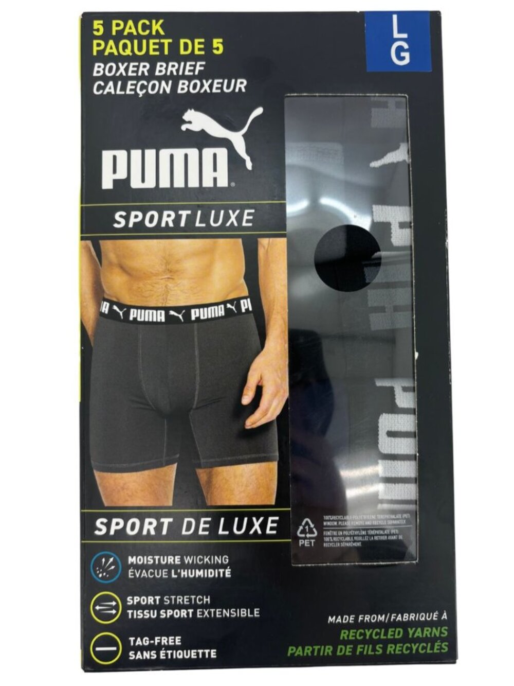 Puma Men's Boxer Briefs | 5 Pack | Moisture Wicking | Size Large **NEW